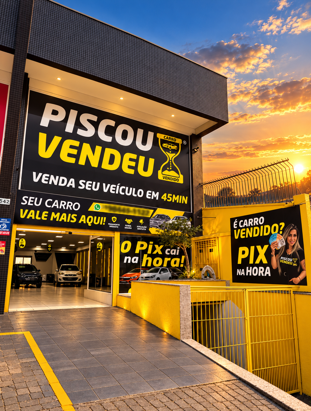 Fachada da loja Piscou Vendeu na Vila Jardim, em Porto Alegre